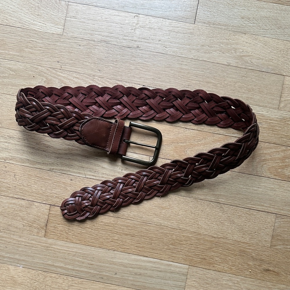 GAP Women's Braided Leather Belt - Brown